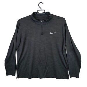 Mens Nike Dri-Fit Standard Fit Gray Pullover Shirt 1/4 Zip Long Sleeve Size 3XLT